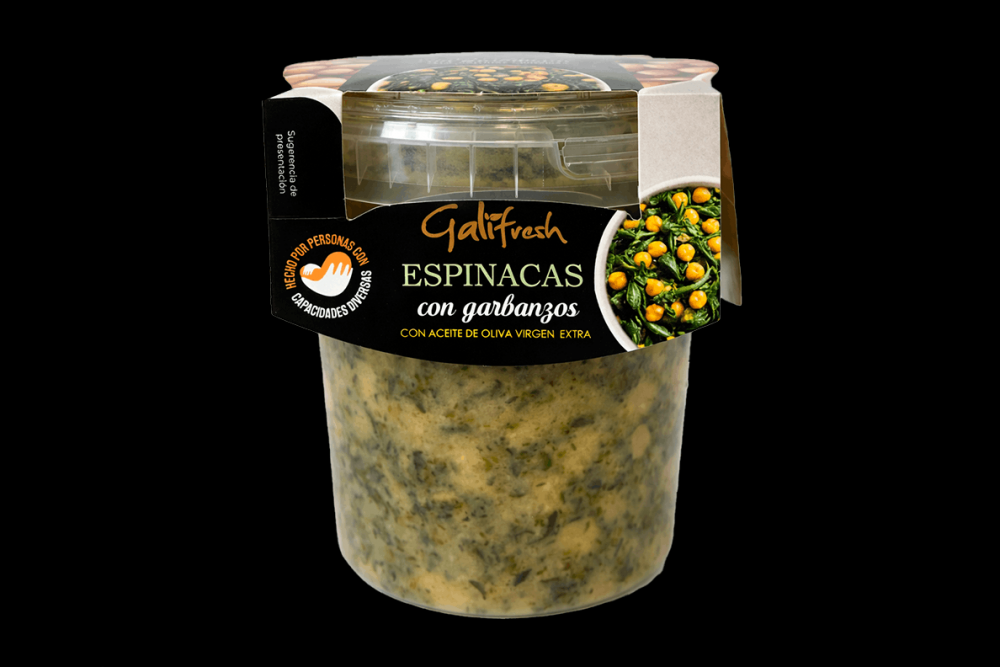 Producto vegano | ESPINACAS CON GARBANZOS  840 GR | FrutasNieves